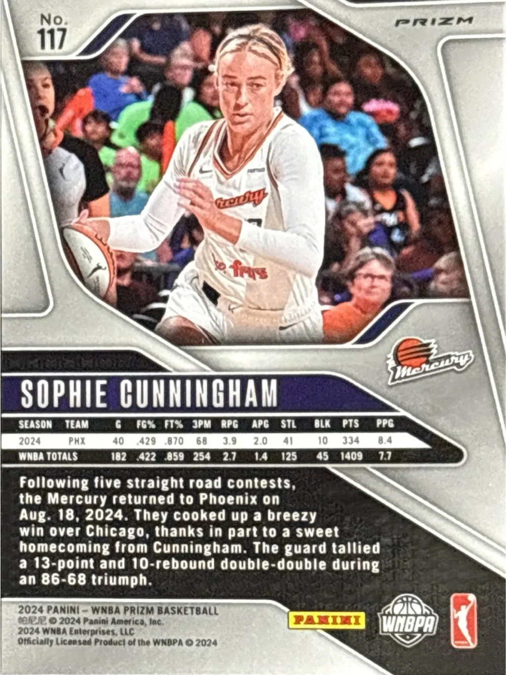 Panini Prizm Sophie Cunningham Basketball Card